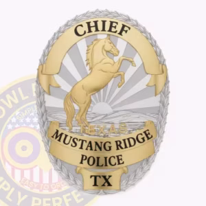 Mustang Ridge Police Chief Badge with Rearing Mustang