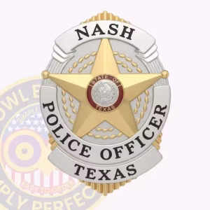 Nash Police Badge with Gold Star and Rope Circle