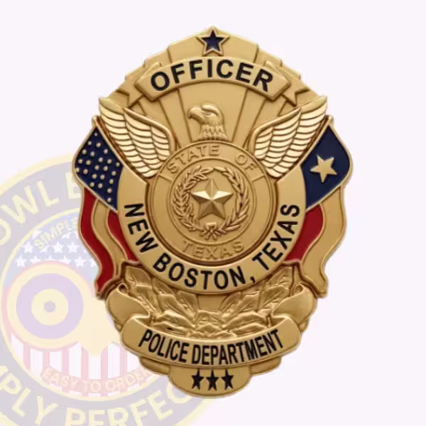 New Boston Police Badge with Eagle and Engraved Seal