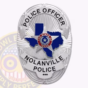 Nolanville Police Badge with Silver Star and Texas Map