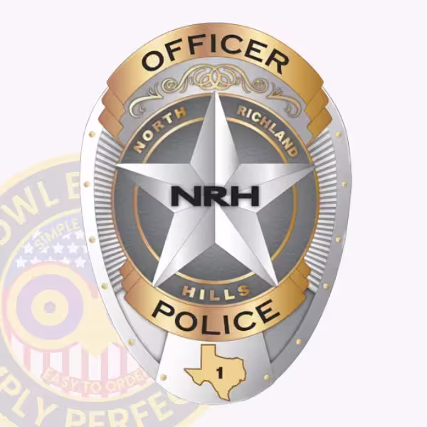 North Richland Hills Police Badge with NRH Star Monogram