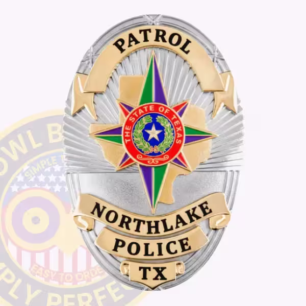 Northlake Police Badge with Compass Star and State Seal