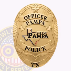 Pampa Police Badge with City Logo and Star Crown