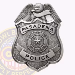 Pasadena Police Badge with Eagle Shield and Antique Finish