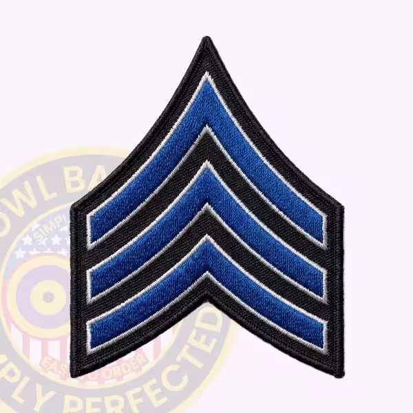 Royal Blue Philadelphia Police Sergeant Chevron with White Outlines