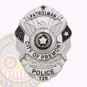Premont Police Patrolman Badge with Eagle and Black Flags