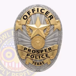 Prosper Police Badge with Gold Star and Laurel Sprays