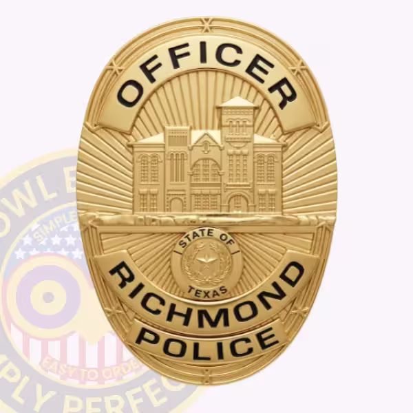 Richmond Police Officer Badge with Towered Building