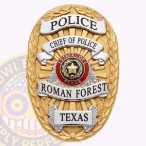 Roman Forest Police Chief Badge with Laurel Wreath Rim