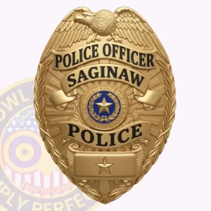 Saginaw Police Officer Badge with Eagle and Blue Seal