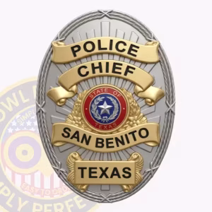 San Benito Police Chief Badge with Rope Rim and Seal