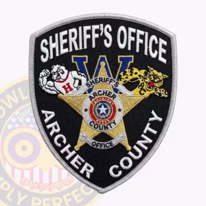 Custom Archer County Sheriff Patch with Five-Point Gold Star and Texas Seal