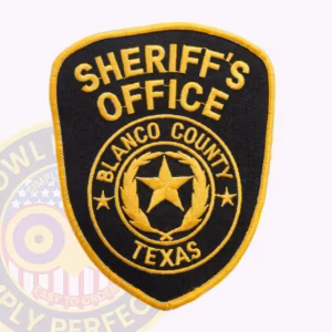 Blanco County Sheriff Patch with Gold Star Seal on Black Shield