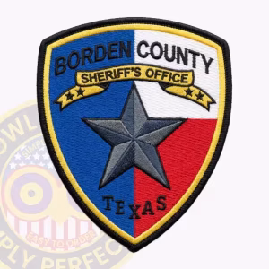 Borden County Sheriff Patch with Texas Flag Field and Grey Star
