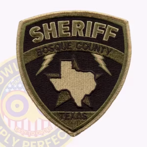 Bosque County Sheriff Subdued Patch with Texas Map and Lightning Bolts