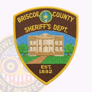 Briscoe County Sheriff Patch with Columned Building Scene and EST. 1892