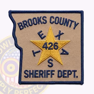 Brooks County Sheriff Patch with Gold Star, 426 Number and Navy Lettering