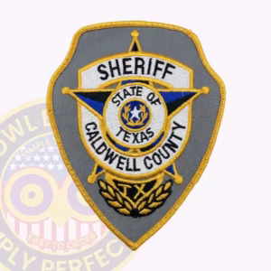 Caldwell County Sheriff Patch with Ball-Tipped Star on Gray Shield