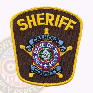 Calhoun County Sheriff Patch with Gold Star, Blue Scrolls and State Seal