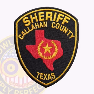 Callahan County Sheriff Patch with Red Texas Map and Gold Wreath