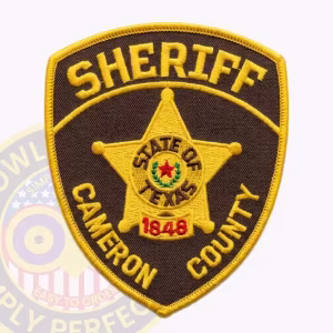Cameron County Sheriff Patch with Gold Ball-Tipped Star and 1848 Panel