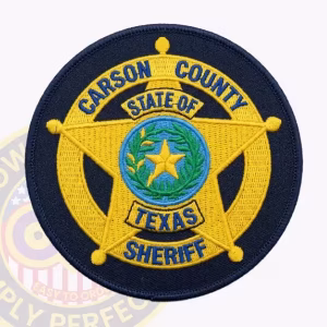 Carson County Sheriff Round Patch with Gold Star and Ring on Navy