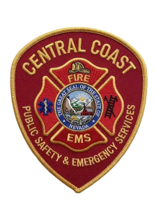 Red and gold fire EMS patch