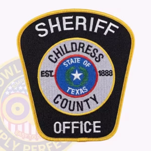 Childress County Sheriff Patch with Est. 1888 Seal on Black Shield