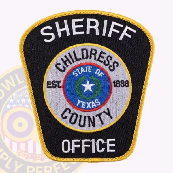 Childress County Sheriff Patch with Est. 1888 Seal on Black Shield