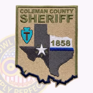 Coleman County Sheriff Subdued Patch with Texas Outline and 1858