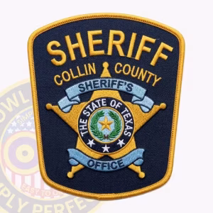 Collin County Sheriff Patch with Gold Star and Light Blue Scrolls
