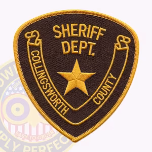 Collingsworth County Sheriff Patch with Gold Star and Ribbon Banner