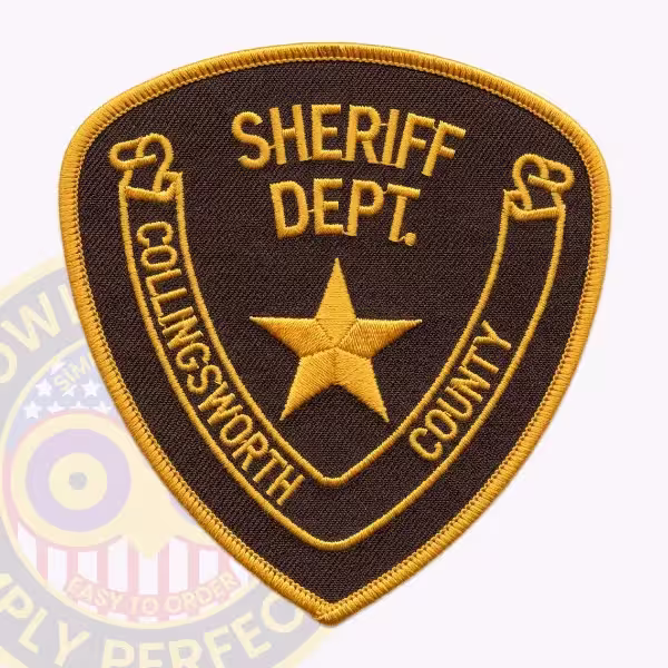 Collingsworth County Sheriff Patch with Gold Star and Ribbon Banner