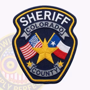 Colorado County Sheriff Patch with Crossed U.S. and Texas Flags