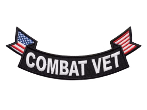 Combat vet rocker with an American flag