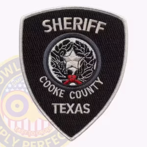 Cooke County Sheriff Patch with Silver Star Seal on Black Shield