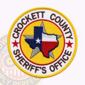 Crockett County Sheriff Round Patch with Texas Map and Silver Star
