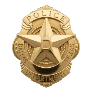 Custom Lapel Pins 5 Die cut gold police badge lapel pin with a center star
