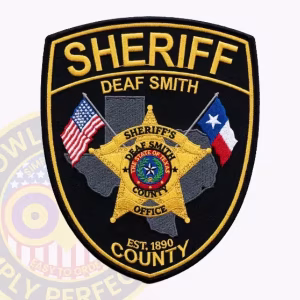 Deaf Smith County Sheriff Patch with Gray Texas Map and EST. 1890