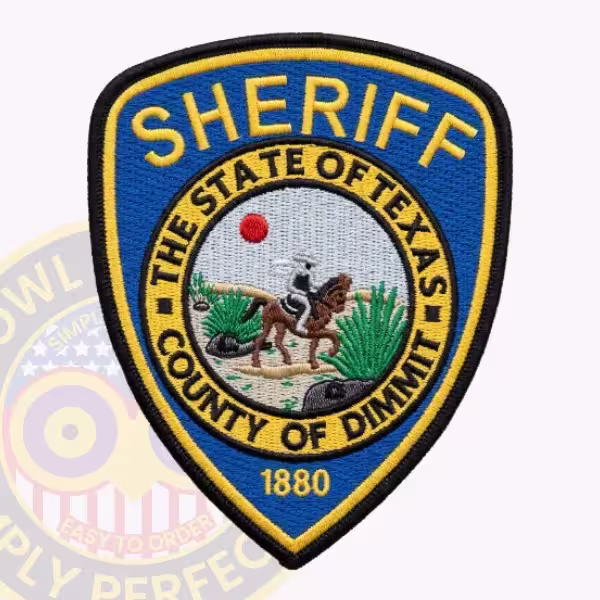 Dimmit County Sheriff Patch with Horseback Rider Seal and 1880
