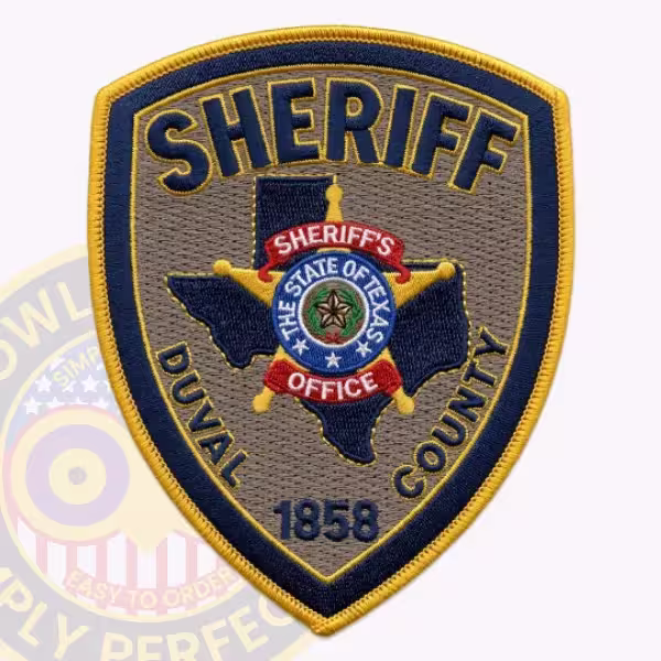 Duval County Sheriff Patch with Red-Banner Star on Navy Texas