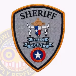 Falls County Sheriff Patch with Cattle Skull, Feathers and Texas Seal
