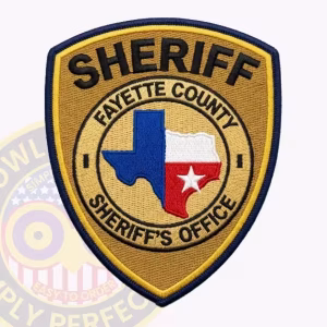 Fayette County Sheriff Patch with Texas Flag Map on Gold Shield