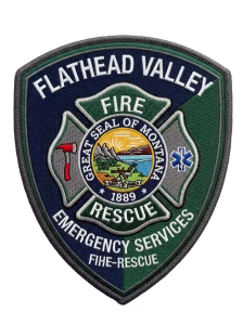 Green and navy fire rescue patch