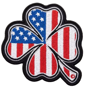 Four-leaf clover American flag patch