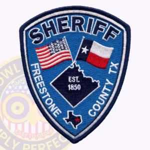 Freestone County Sheriff Patch with Crossed Flags and EST. 1850