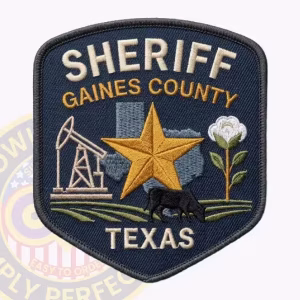 Gaines County Sheriff Patch with Pumpjack, Cotton and Gold Star