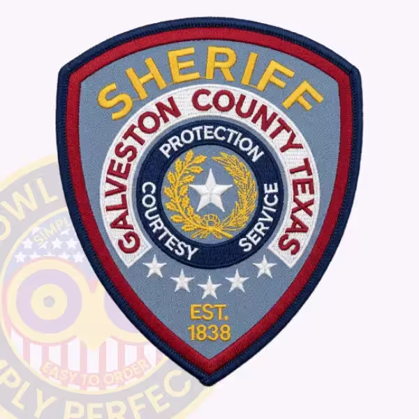 Galveston County Sheriff Patch with Five Stars and EST. 1838