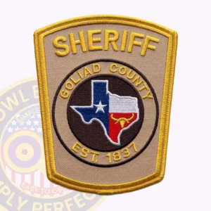 Goliad County Sheriff Patch with Longhorn on Texas Flag Map