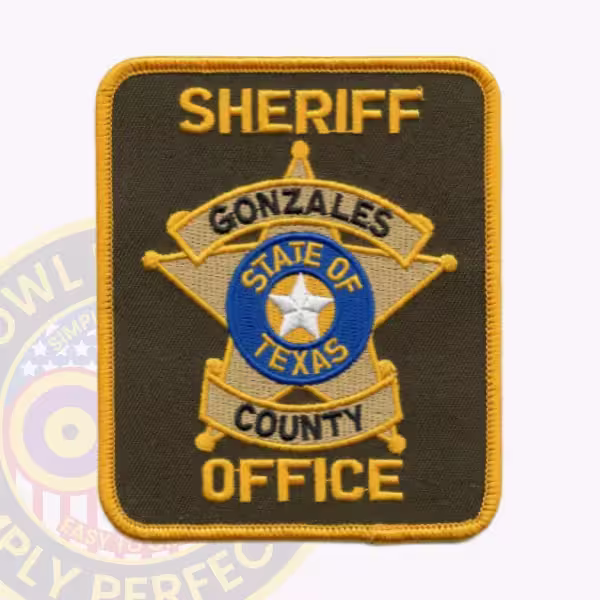 Gonzales County Sheriff Rectangle Patch with Tan Star and Blue Seal